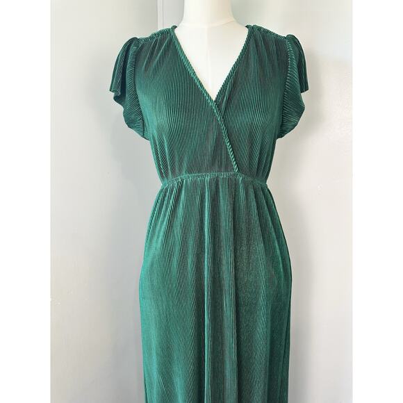 BALTIC BORN ATHENA Emerald Green Pleated Maxi Dress Size SMALL - Picture 9 of 13